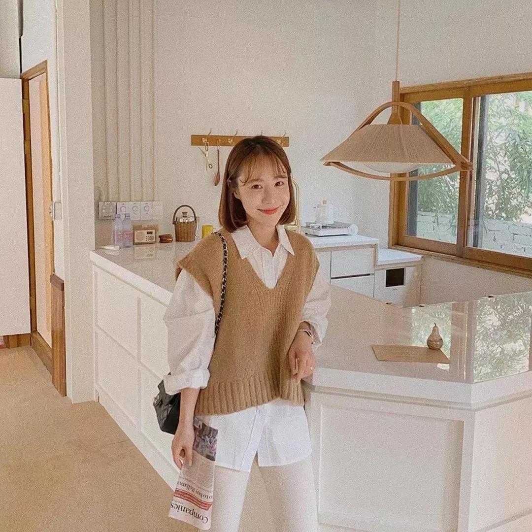 韩国欧尼毛衣穿搭,韩系欧尼温柔通勤感秋日气质内搭