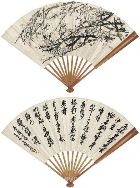 大师吴昌硕精品写意欣赏,吴昌硕写意梅花笔墨酣畅富有情趣