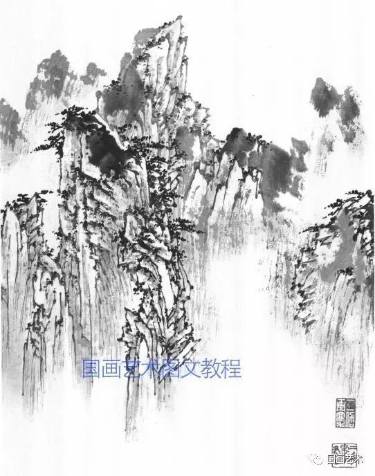 山水画树木基础技法,张际才现代山水画技法视频