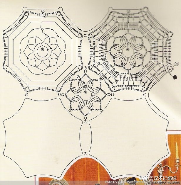 洛可可风蕾丝古典钩针桌布,钩针编织蕾丝长方形沙发巾图解