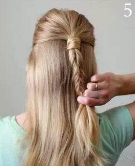 鱼骨辫网红红色蝴蝶结,女童扎头发鱼骨辫蝴蝶结