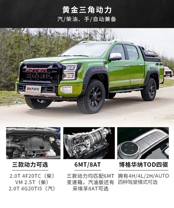 高端皮卡福田大将军g98at,福田大将军3.0t8at双轮版