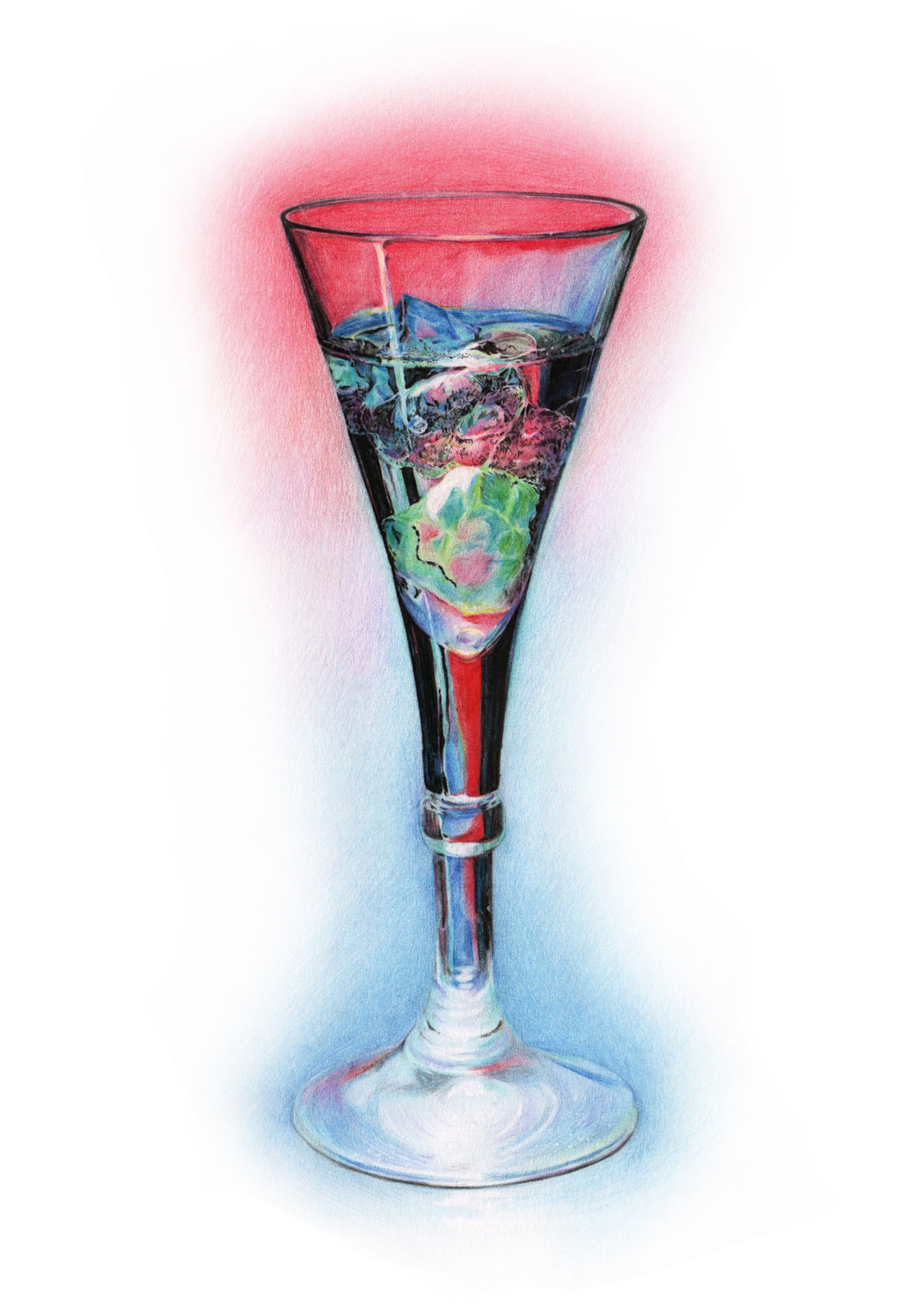 彩铅玻璃质感,彩铅物体背光面上色技法规律讲解