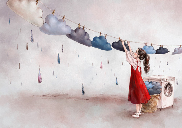 韩国插画师森林女孩日记图文,水彩插画森林女孩日记