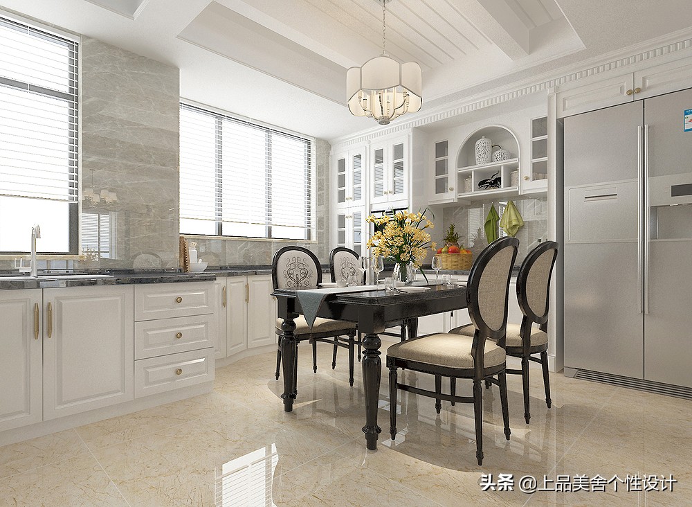 118平米美式风格，整面墙的电视柜大大提升了收纳空间