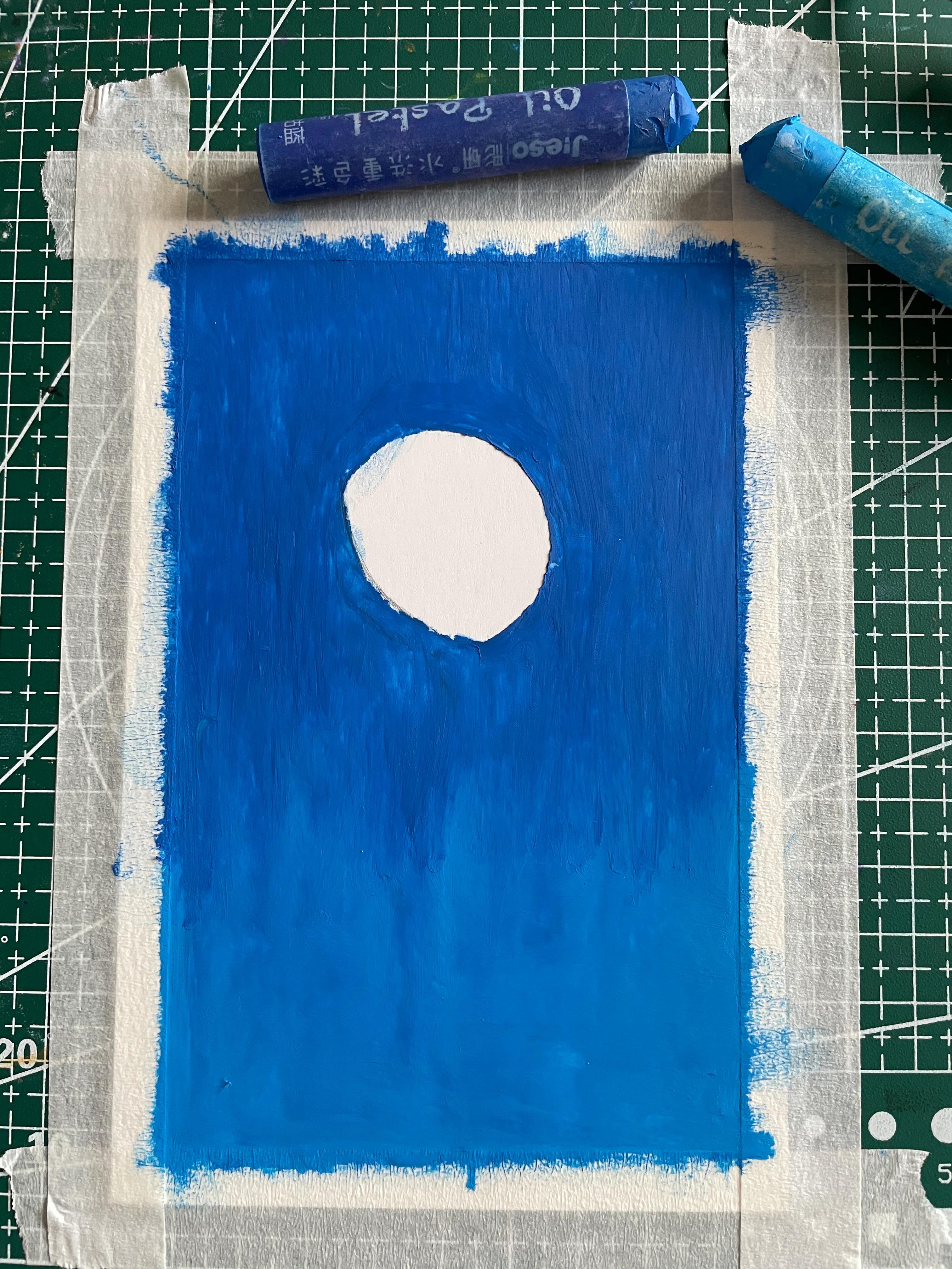 油画棒教程第13课月色下的夜晚,油画棒绘画入门零基础日出