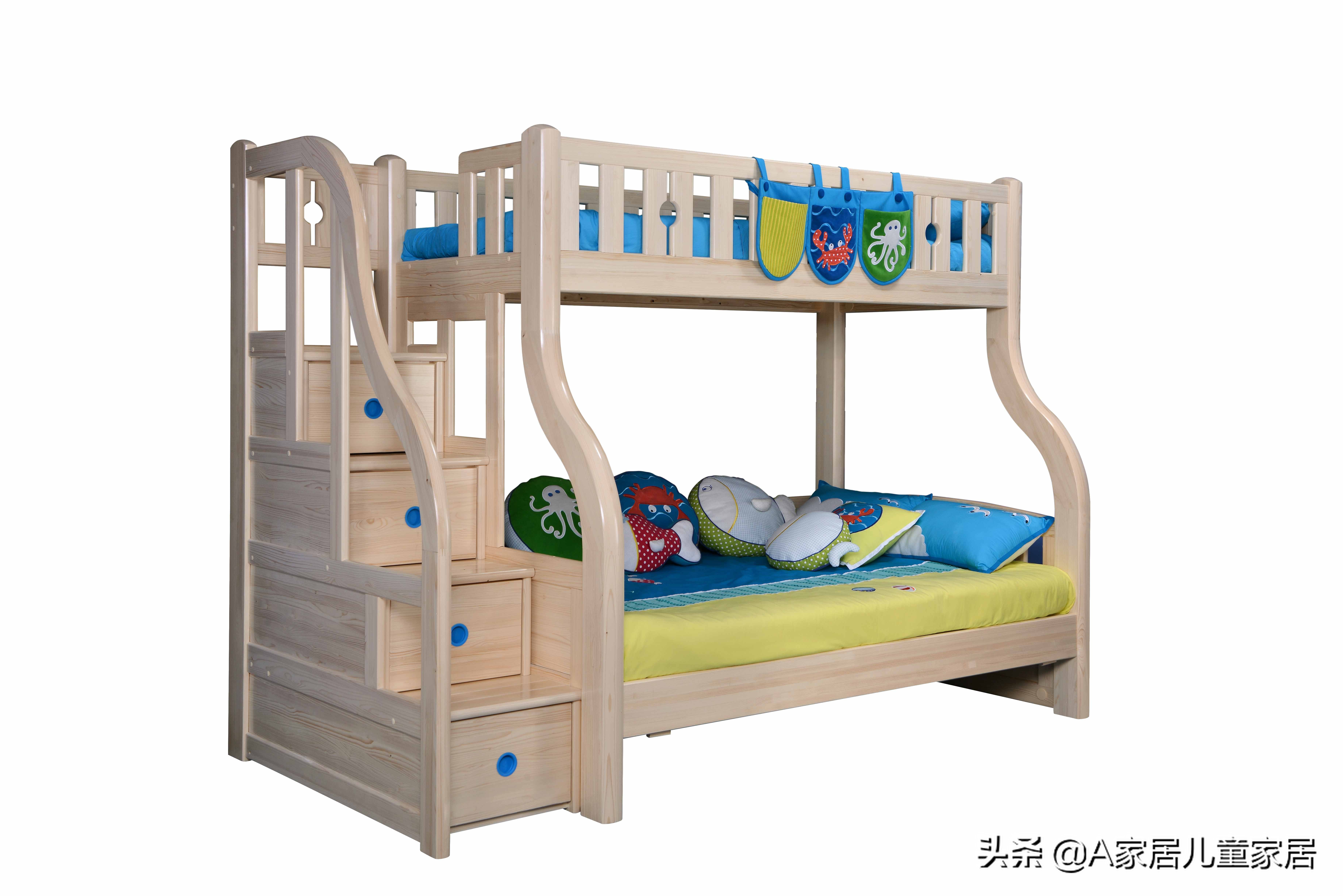 适合带娃的双人床,二胎儿童床设计小户型