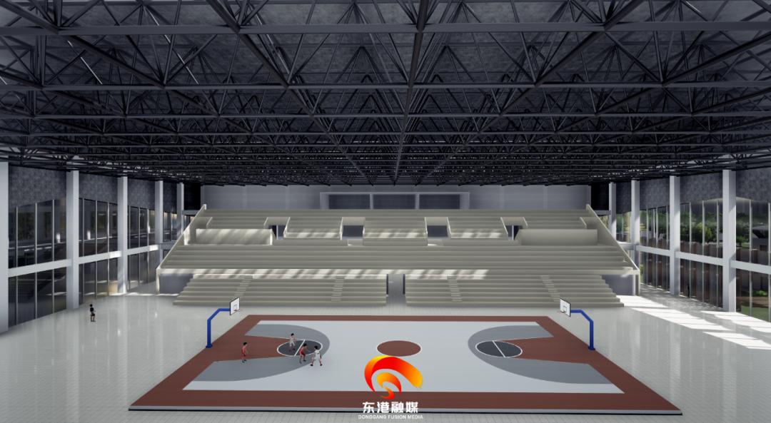 东港体育中心里面介绍,日照市东港区体育中心项目效果图