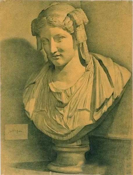 素描石膏像写生作品,素描石膏像面部刻画