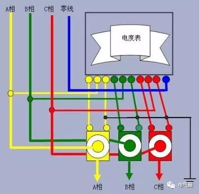 互感器与电能表标准接线方法,三相四线制不带互感器电能表接线