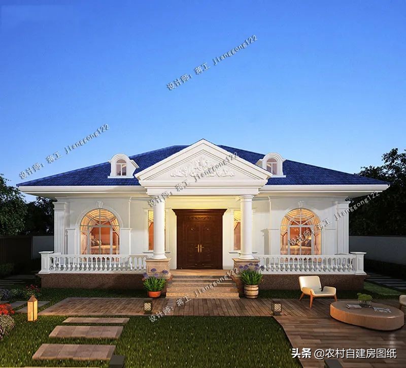 带土炕一层养老房设计图,10万以下一层自建房带火炕三间