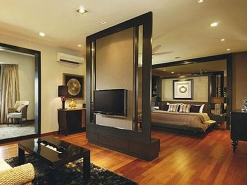 卧室跟卧室之间玻璃隔断效果图,小平米卧室隔断设计效果图