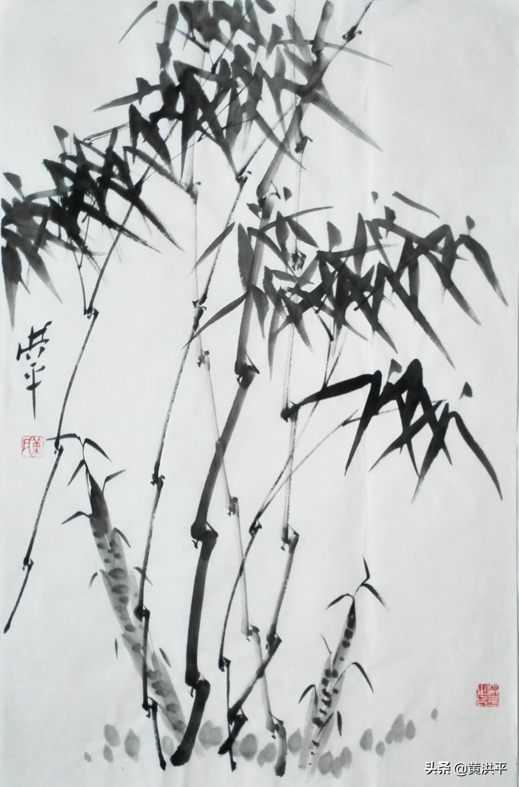 写意墨竹作品欣赏,墨竹画法简单作品