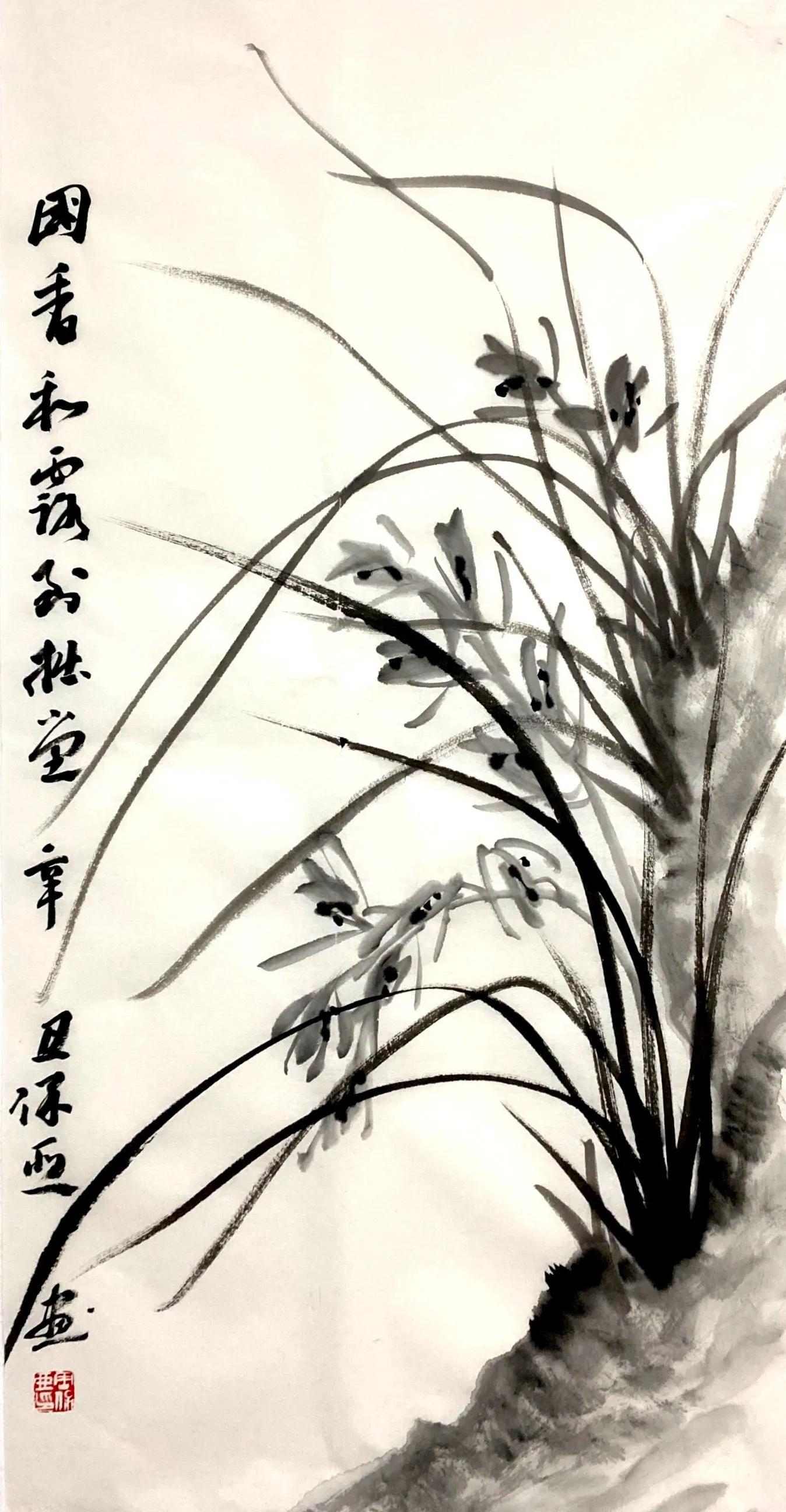 国画写意兰花作品图片欣赏,国画兰花欣赏精品