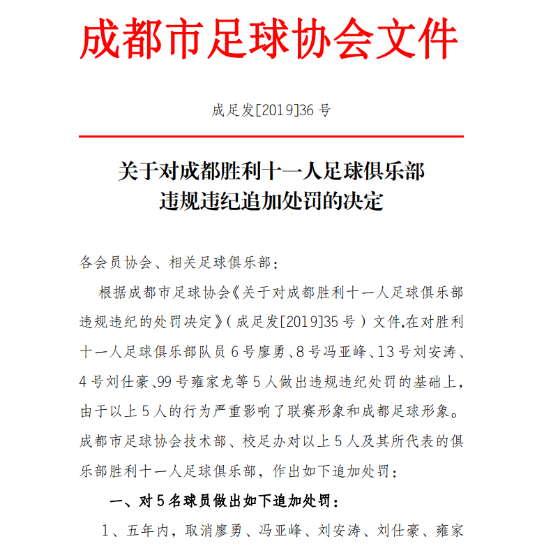 足协11人制惩罚名单,足协11人被罚