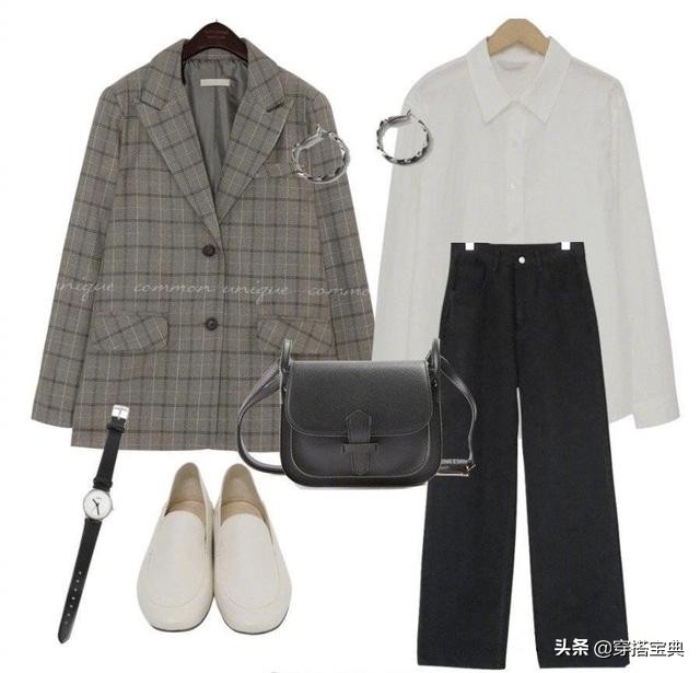 格子西装搭配灰色牛仔裤,男士灰色格子休闲西装搭配牛仔裤