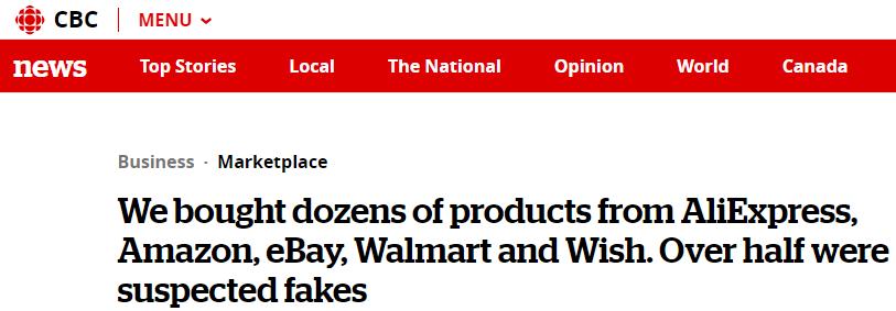 心都凉了…从亚马逊、eBay、沃尔玛买的东西，一半以上是假货