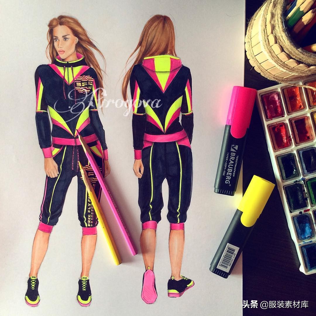 100幅手绘画图片大全,时装画手绘100例书