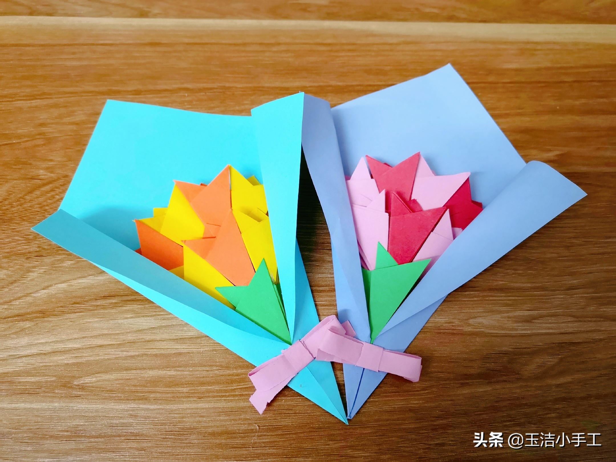 正方形的花束折纸大全简单又漂亮,立体折纸花束大全图解教程