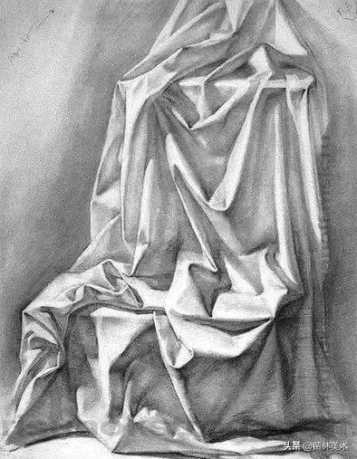 素描简单的衬布褶,素描衬布非常暗