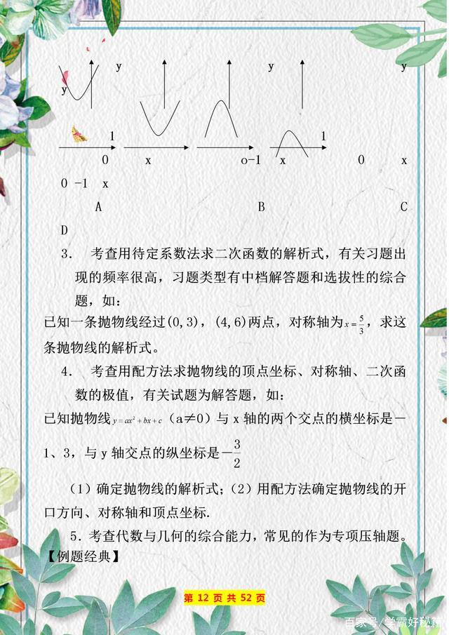 二次函数知识点归纳及相关典型题,二次函数知识点讲解全集动画