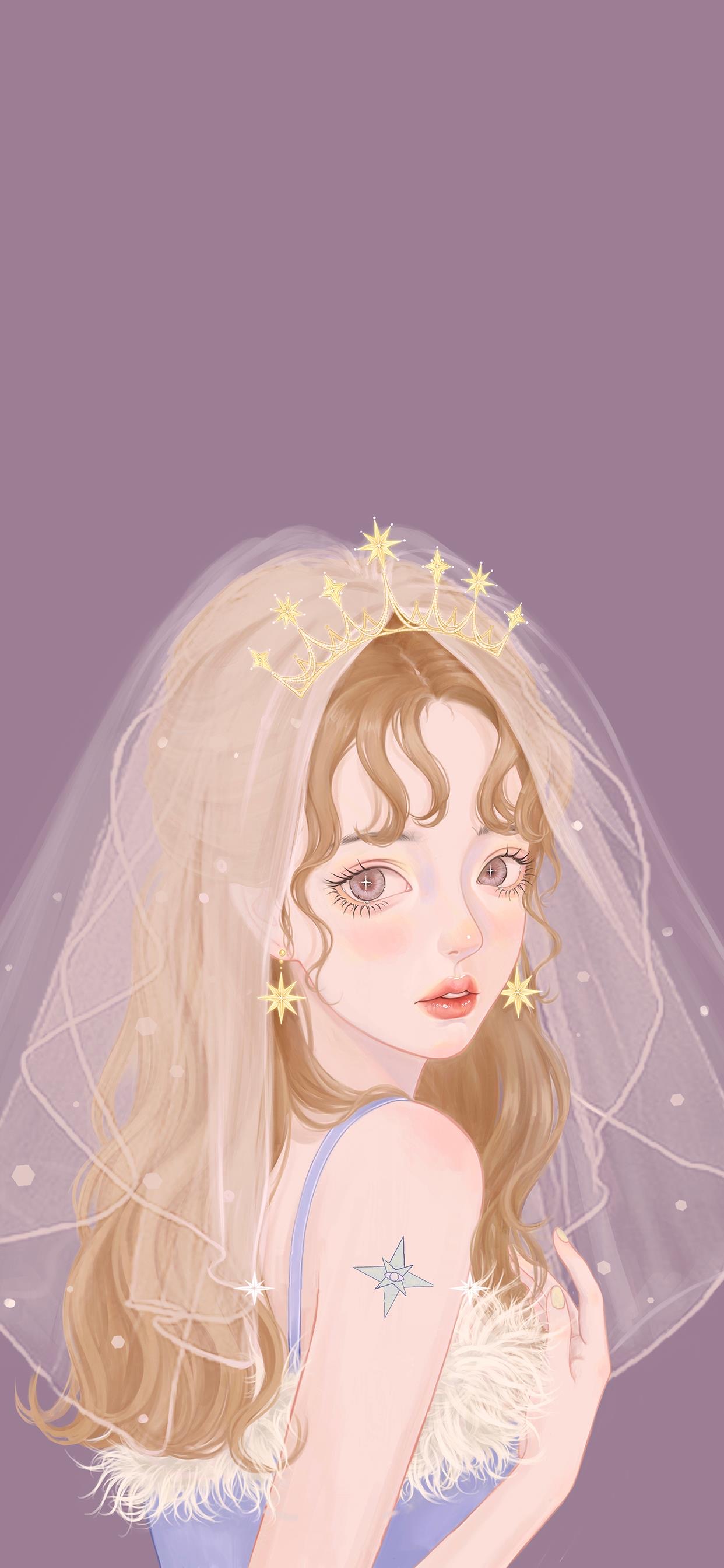 好看的女生壁纸插画图,插画小清新女生壁纸