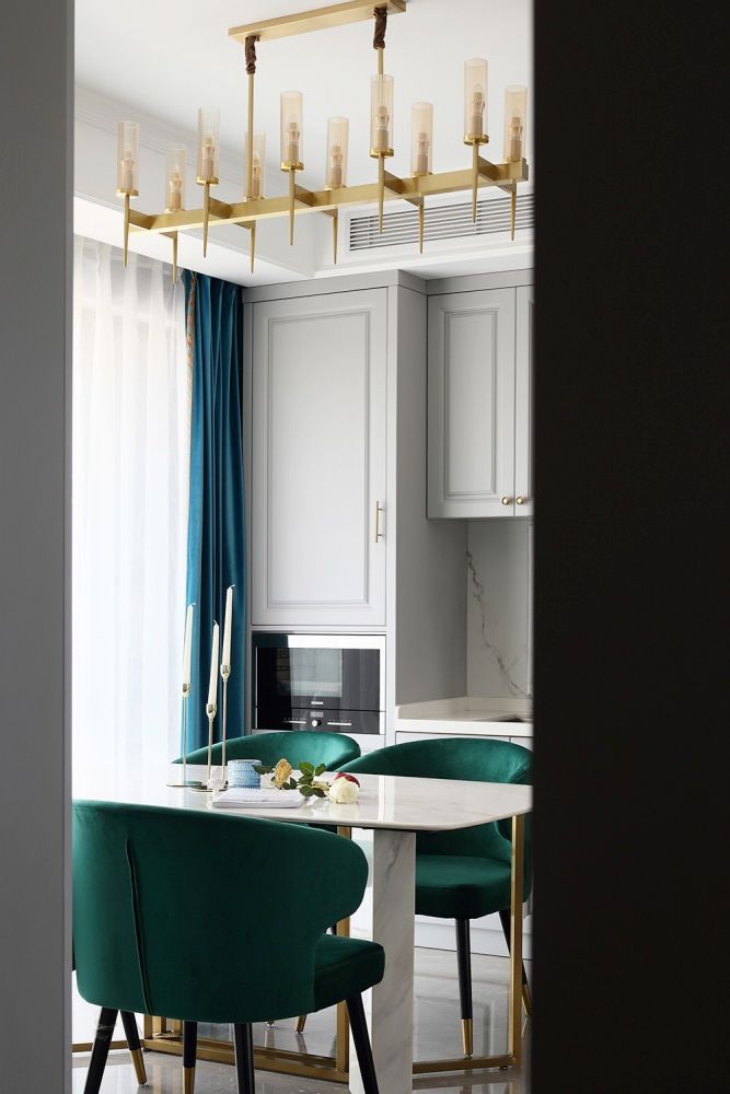 美式轻奢客厅和书房一体设计,美式轻奢风卧室书房一体效果图