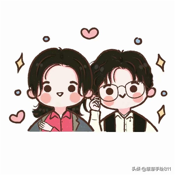 蜡笔娃娃手绘头像可爱,卡通女生头像小清新可爱简单手绘