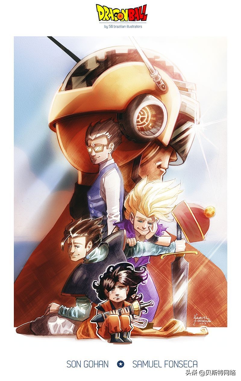 日本动漫插画师七龙珠,手绘龙珠经典插画