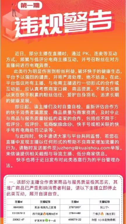 短视频周榜丨快手电商加大整治力度；微视2个账号*放播**量破千万