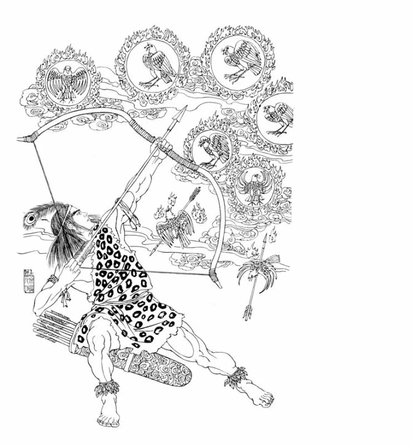 图谱神话人物工笔画白描,国画工笔人物白描图片大全大图