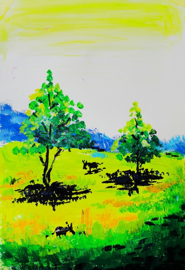 儿童画基础教程风景,色粉画教程风景简单儿童