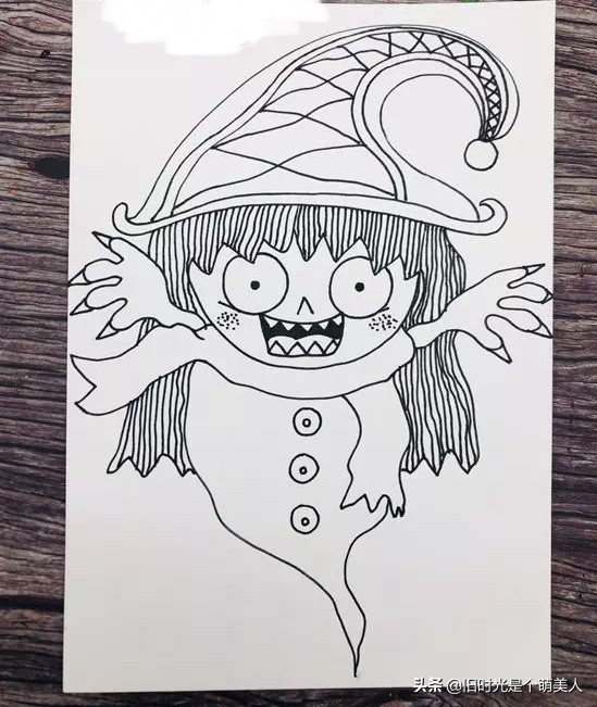 万圣节派对参观券的设计儿童画,2018年万圣节儿童画