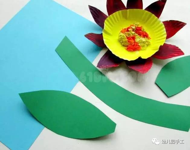 彩色一次性纸盘手工制作幼儿园,蛋糕盘子创意手工彩泥池塘