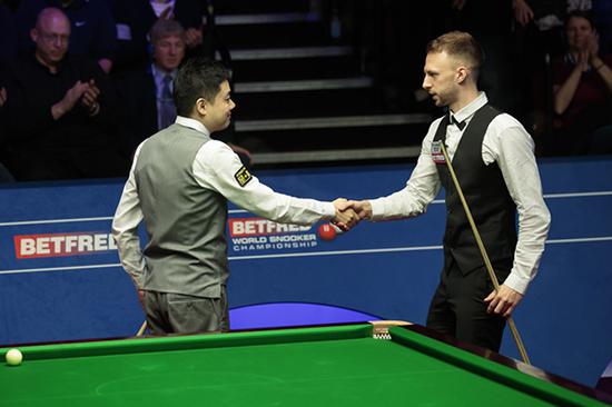 2022世界斯诺克冠中冠丁俊晖,世界大师赛丁俊晖对希金斯