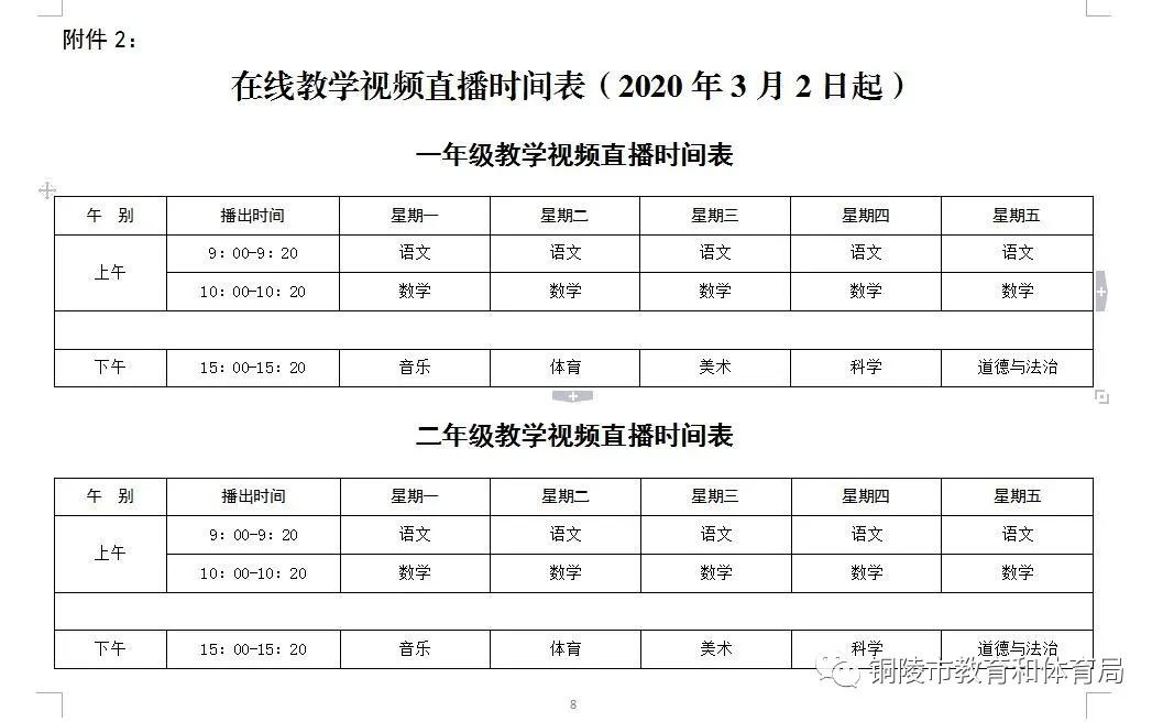 刚刚!铜陵市线上教育教学工作方案公布！含视频直播时间表