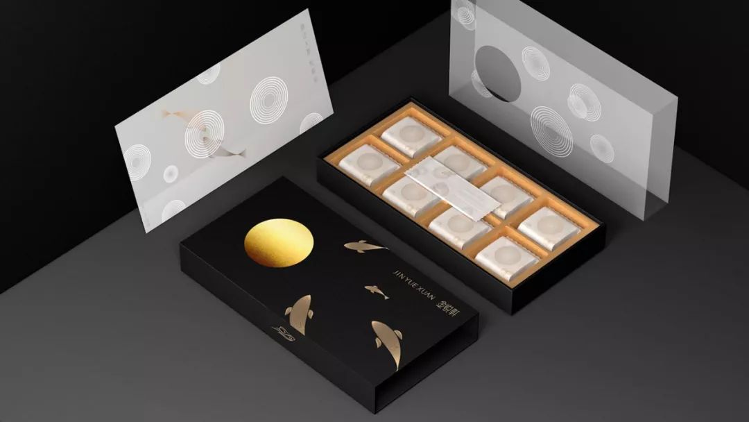 月饼礼盒港风包装设计图,白银月饼瓦楞纸礼盒包装设计