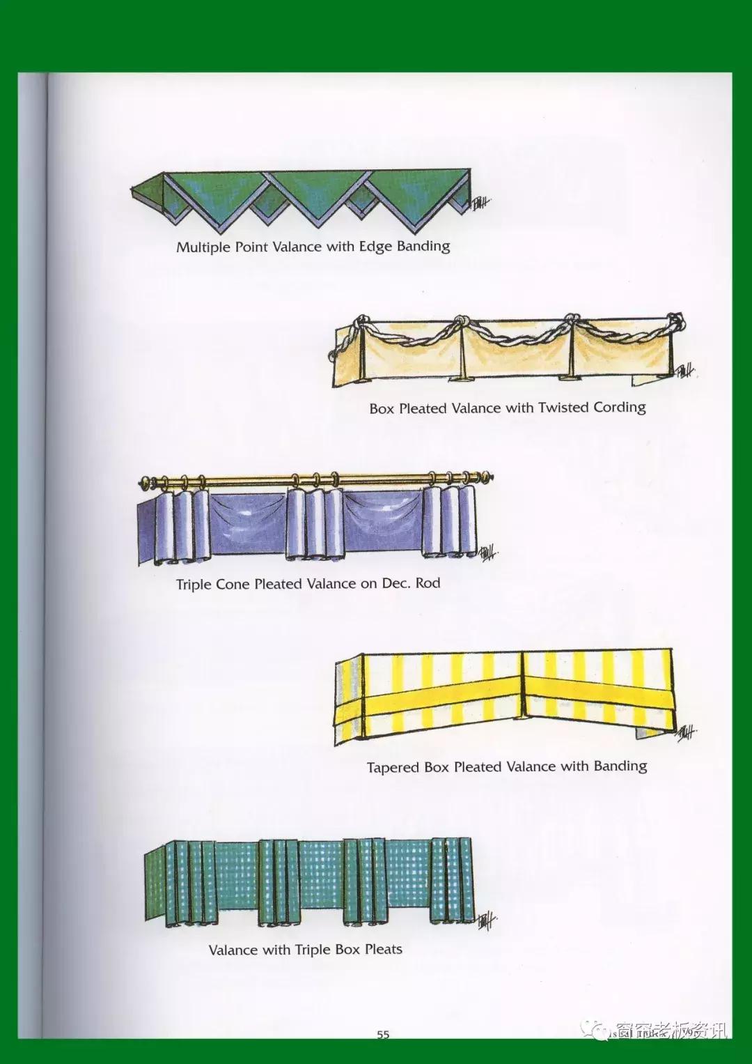手绘窗帘效果图,100种窗帘图案大全