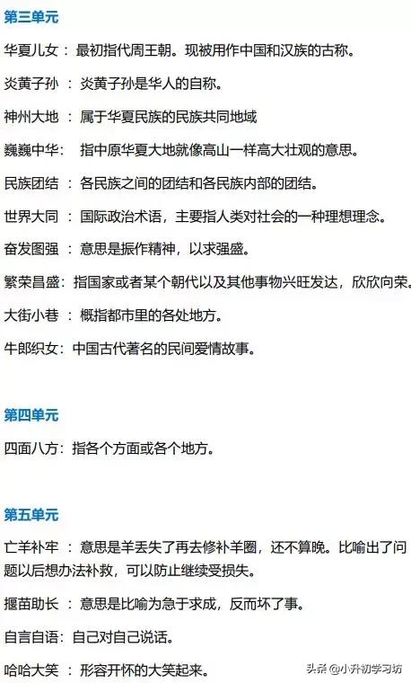 部编版一至三年级语文成语积累,部编版六下语文成语总结