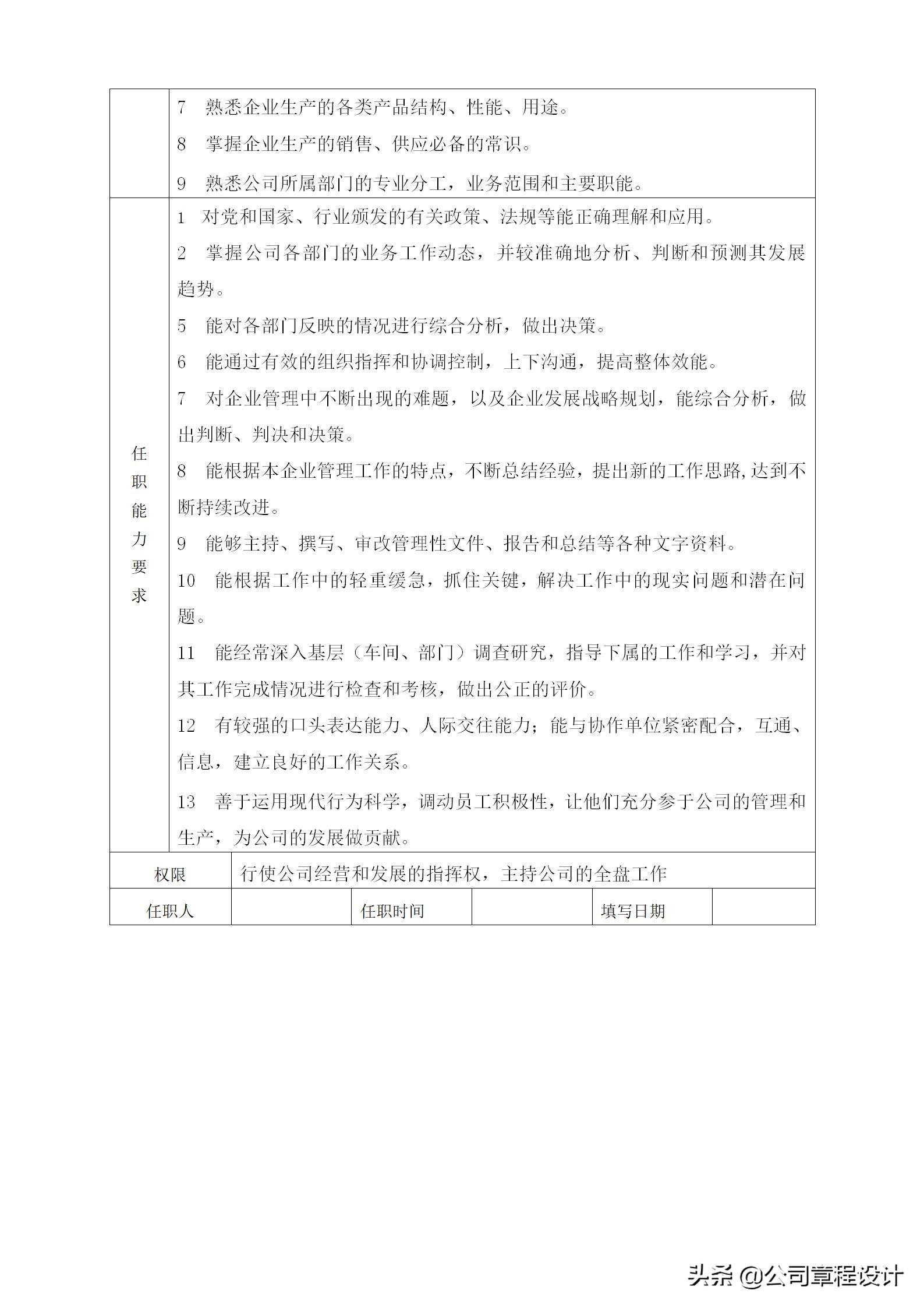 生产企业职责大全,生产经理岗位职责说明书