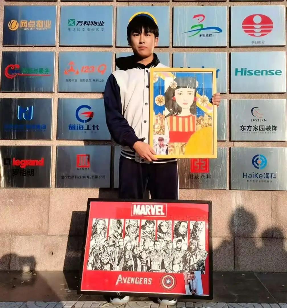 丹青溢彩墨韵校园绘画作品,具有创意的校园手绘画