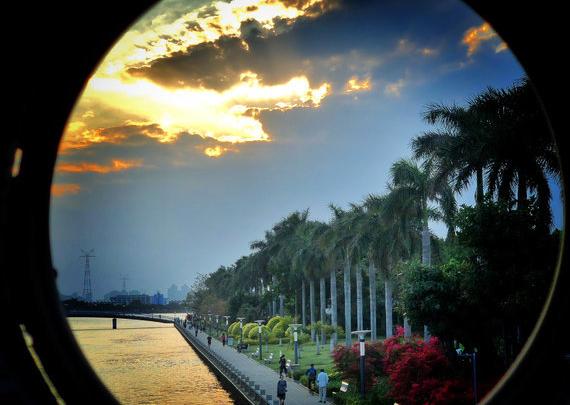 鸽群飞翔，厦门最大的全开放广场公园