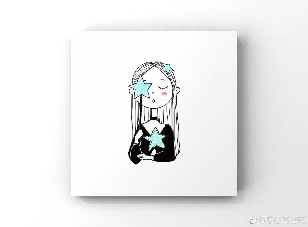 简单清新花卉的简笔画图片大全,唐老鸭简笔画可爱清新小女孩