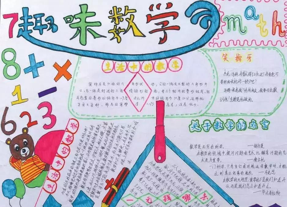 数学手抄报和语文手抄报,小学一年级数学手抄报简单又漂亮