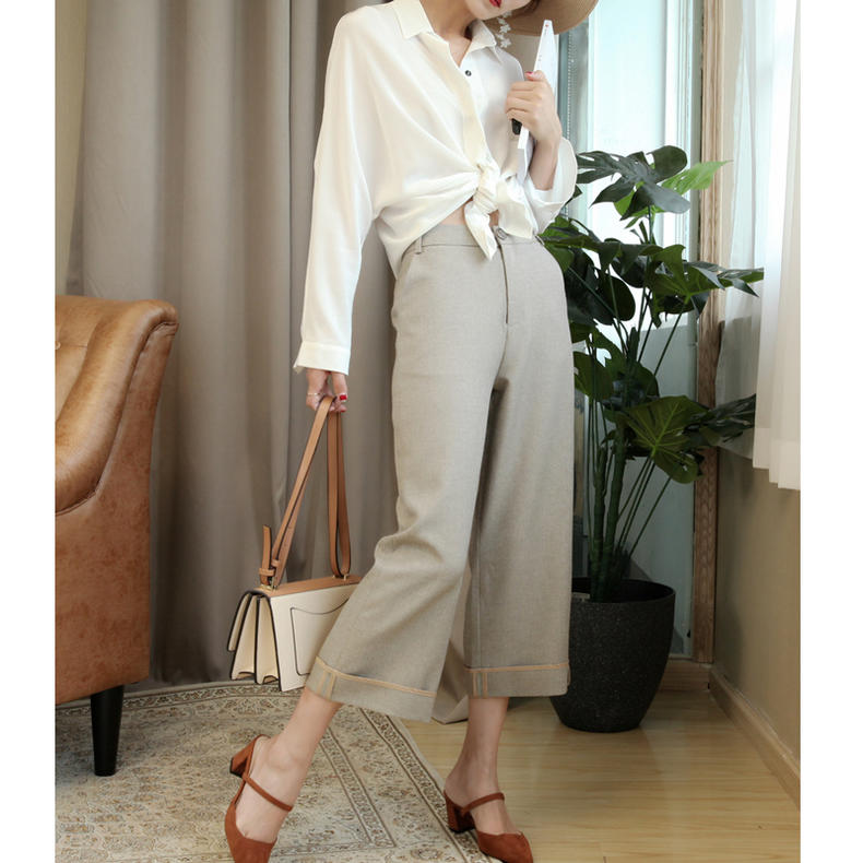 阔腿裤显瘦休闲开叉,阔腿裤显瘦高腰慵懒