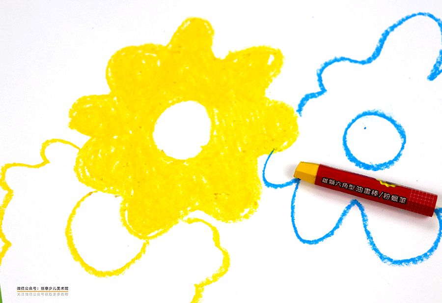 幼儿园油画棒画花朵简单漂亮,油画教程简单儿童画小女孩