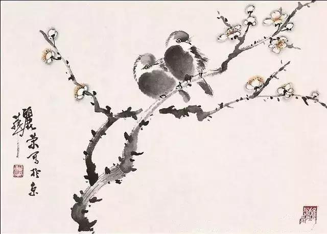 写意花鸟配景石的画法,干货写意花鸟类的画法