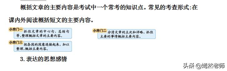 四年级语文第四单元知识梳理图,四年级语文第四单元重点归纳