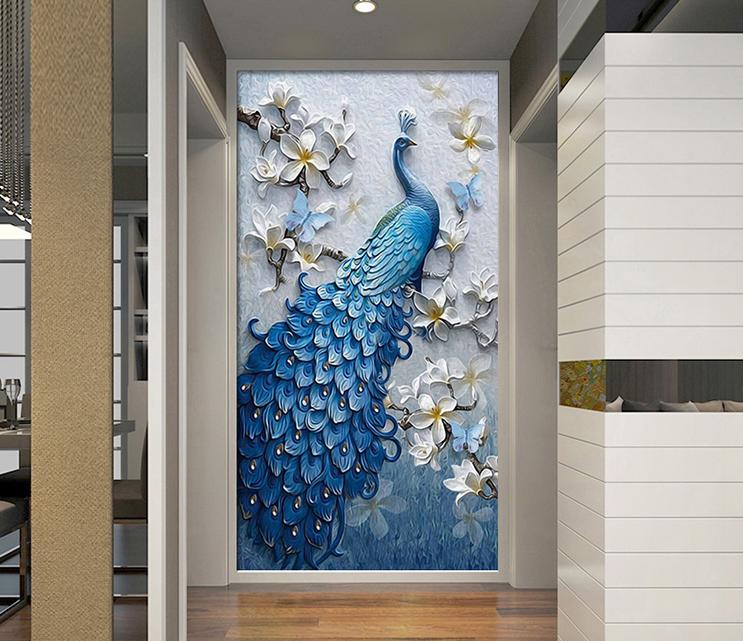 玄关墙瓷砖拼花图案,玄关背景墙大理石瓷砖效果图