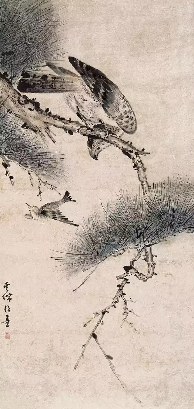 这组花鸟画作品着实让人眼前一亮,这水墨花鸟画太养眼了